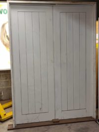 Vertical Plank VJ Pair Entry Doors