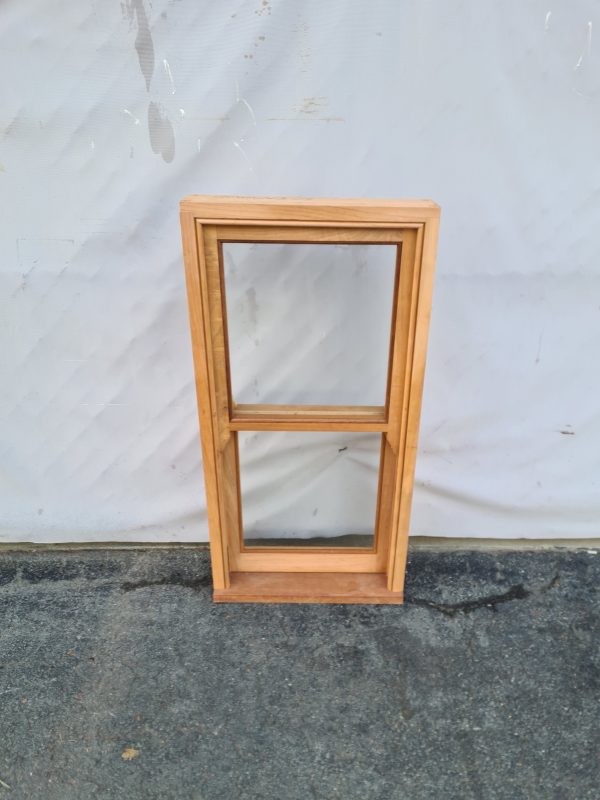 1200high x 600wide x 140deep 2light doublehung window clear glazed raw finish