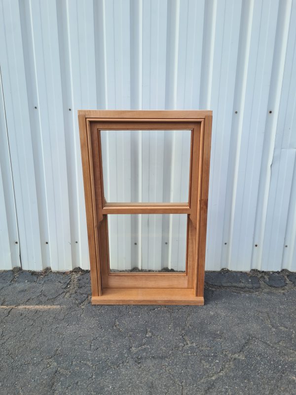 1000high x 600wide x 140deep 2light doublehung window clear glazed raw finish