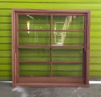 1200high x 1200wide x 140deep surian cedar 8light doublehung window raw clear glazed