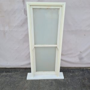 1500high x 600wide x 140deep 2light doublehung window white trans glass white primed