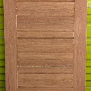 Horizontal shiplap pivot door